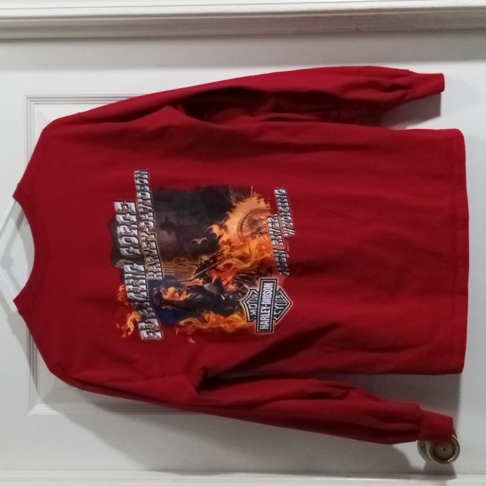 Harley-Davidson Red Long Sleeve Tee Mens Large - Picture 4 of 6